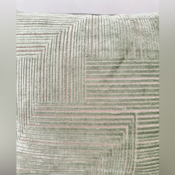 Casa Decor Home 20x20 Green Beige Pattern Textured Velvet Luxury Square Pillow - Picture 3 of 11